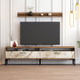 Hanah Home Istanbul Mueble de TV Nogal y Blanco con Estante